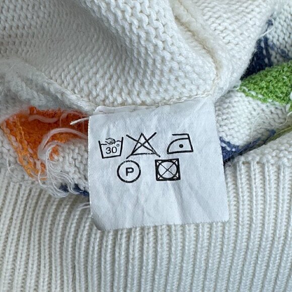 Versace White Multicolor Logo Crewneck Sweater - Picture 7 of 8